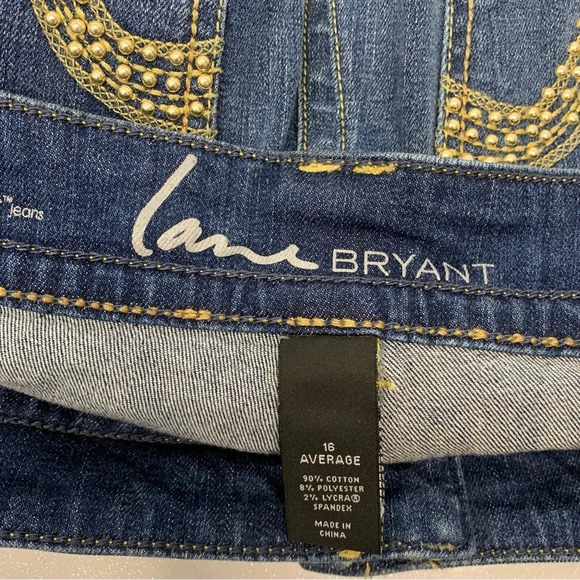 Lane Bryant Jeans Woman 16 Genuis Fit Slim Boot  Beaded Pockets Casual‎ Western - Picture 8 of 12